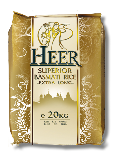 HEER LONG GRAIN BASMATI RICE 20 kg